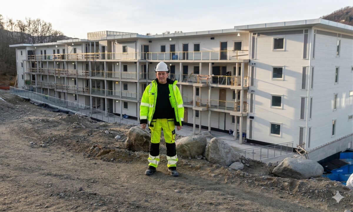 Jarek na budowie apartamentowca w Norwegii
