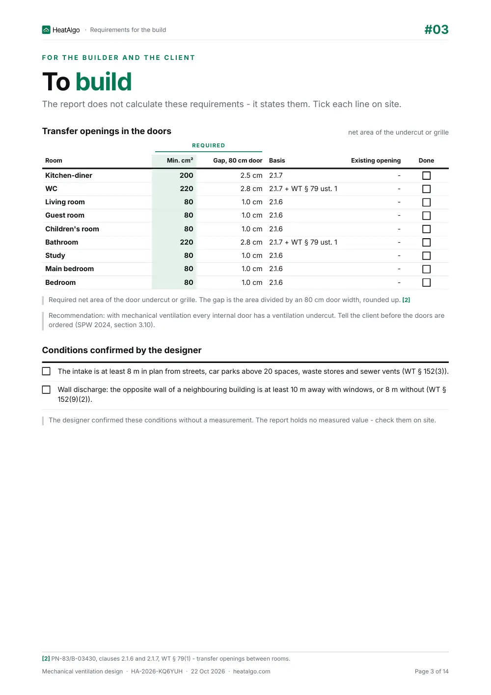 Report - Heat recovery ventilation, 3/14
