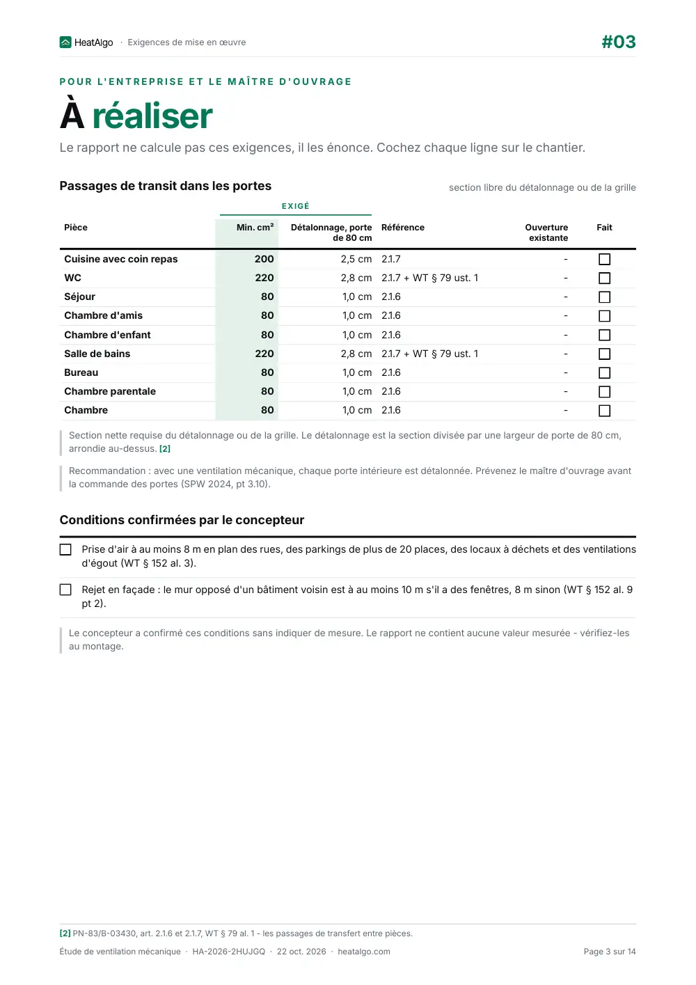 Rapport - VMC double flux, 3/14