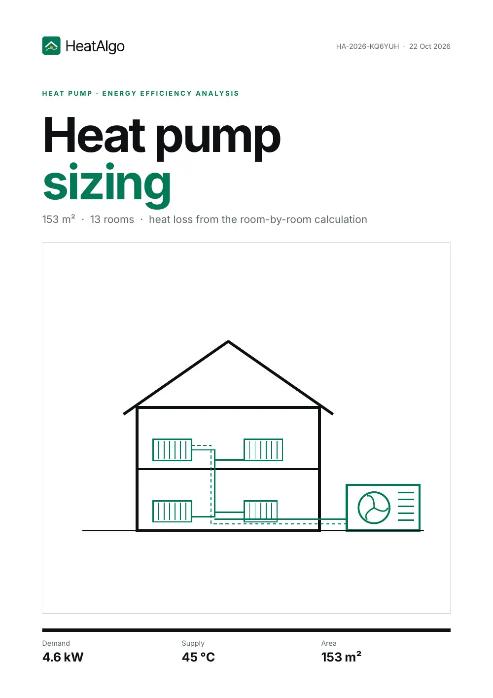 Report - Heat pump - preliminary sizing, 1/9