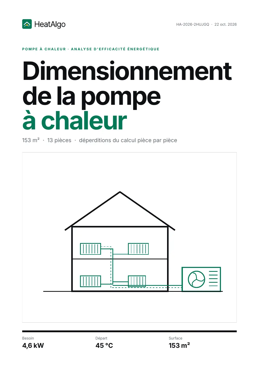 Rapport - Pompe à chaleur - dimensionnement préliminaire, 1/9