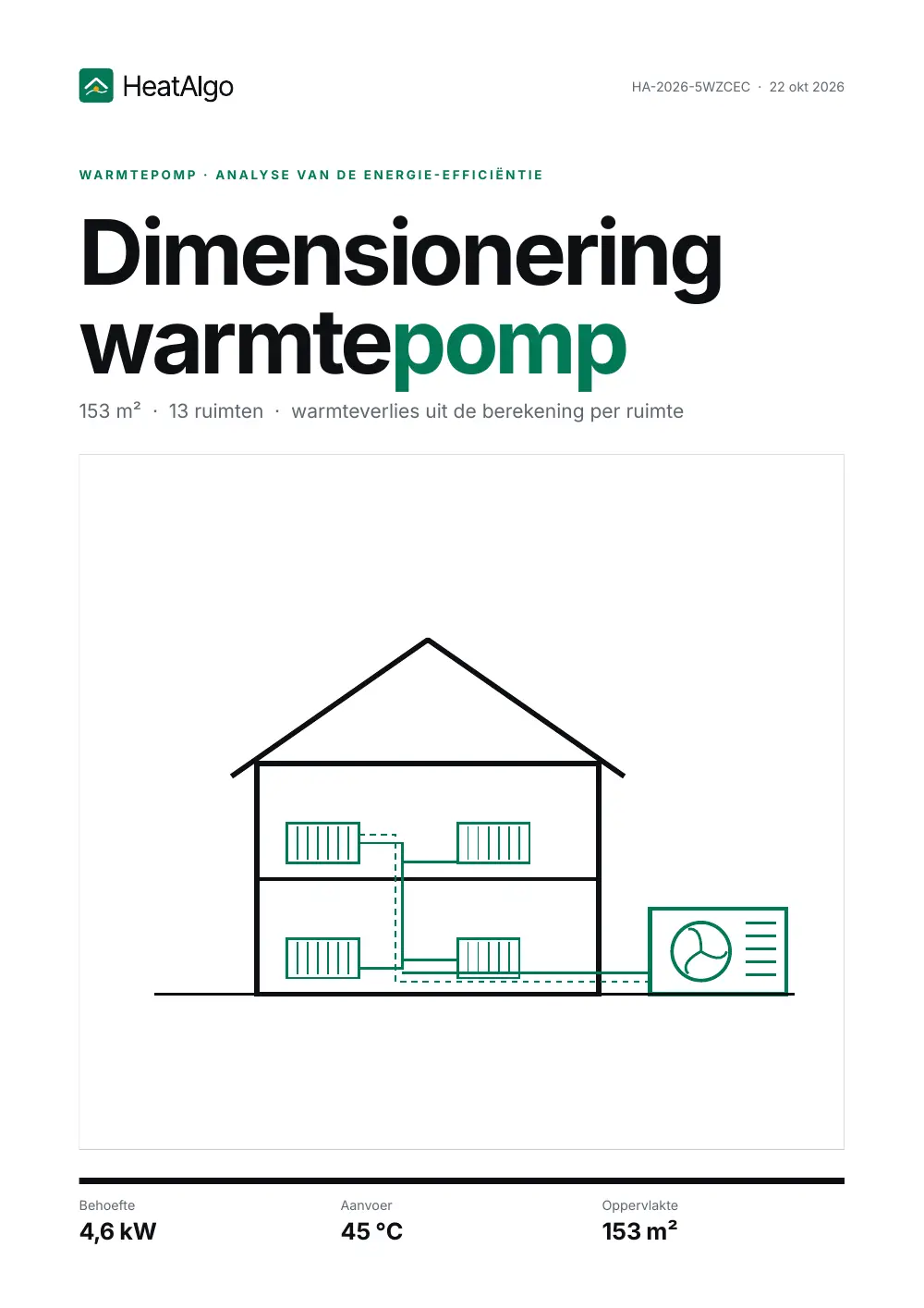 Rapport - Warmtepomp - voorlopige dimensionering, 1/9