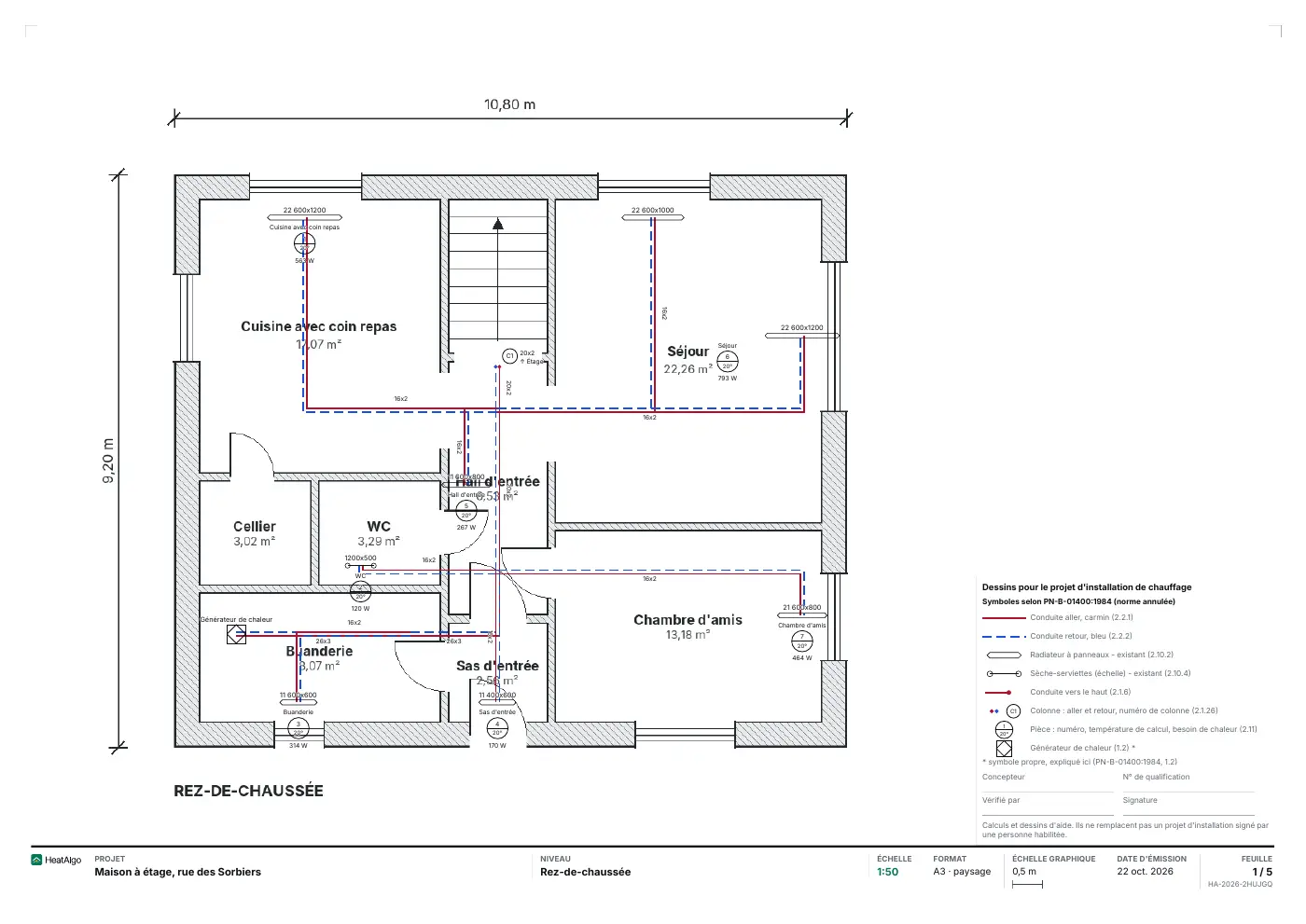 Plans de l'installation - Radiateurs (bêta), 1/5